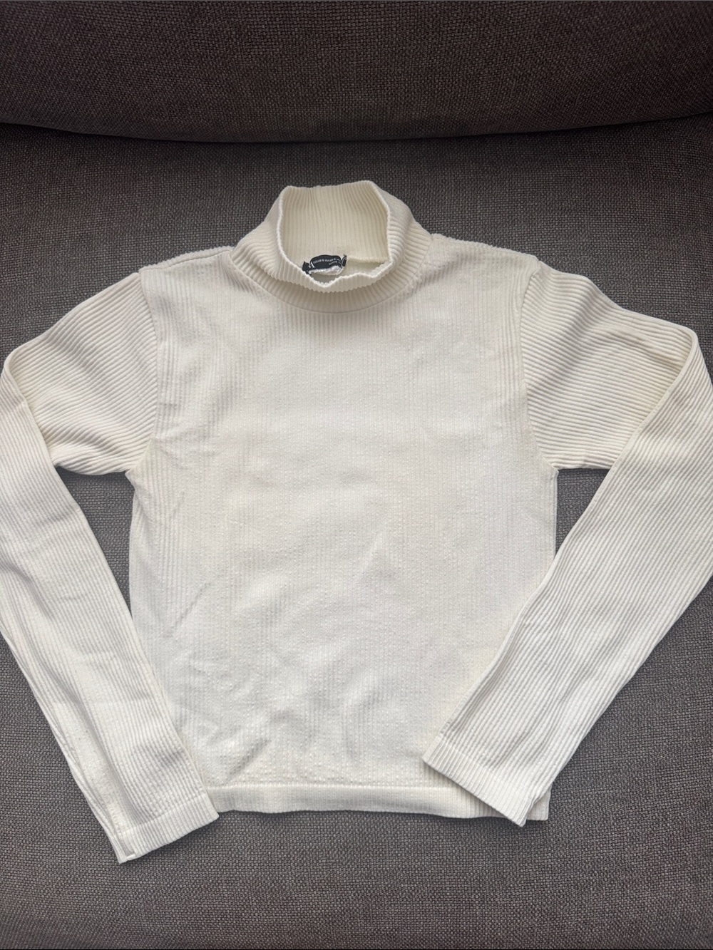 Zara Womens Cream Ribbed Turtleneck long sleeve XS